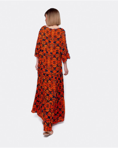 VESTIDO BOHO VISCOSA NARANJA