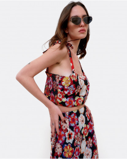 TOP ENGOMADO PEDRERIA GASA ESTAMPADO...