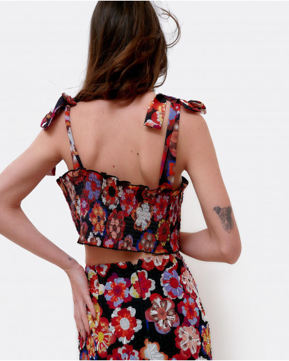 TOP ENGOMADO PEDRERIA GASA ESTAMPADO...