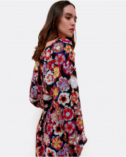 TOP MANGA LARGA GASA ESTAMPADO FLORES...