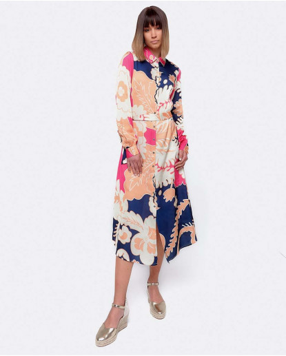 VESTIDO MANGA LARGA SEDÍN ESTAMPADO...