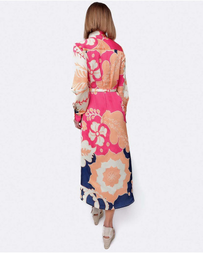 VESTIDO MANGA LARGA SEDÍN ESTAMPADO...