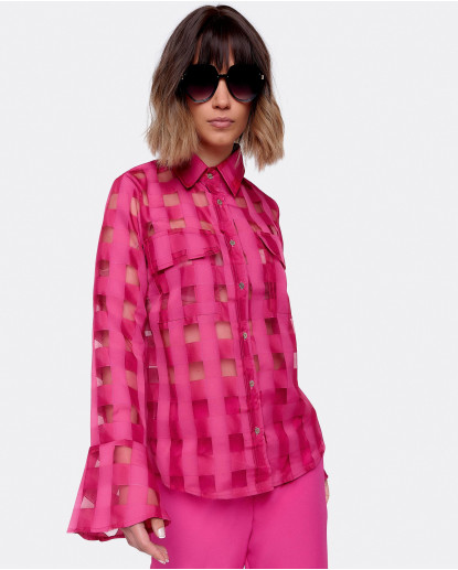 CAMISA ORGANZA FUCSIA
