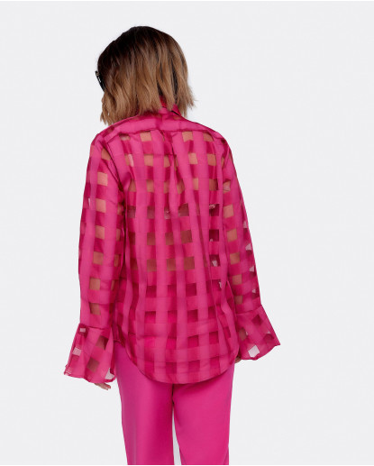 CAMISA ORGANZA FUCSIA