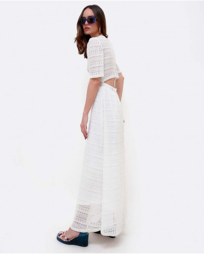 VESTIDO ESCOTE ARO PUNTO BLANCO