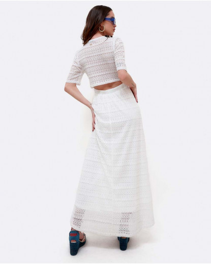 VESTIDO ESCOTE ARO PUNTO BLANCO