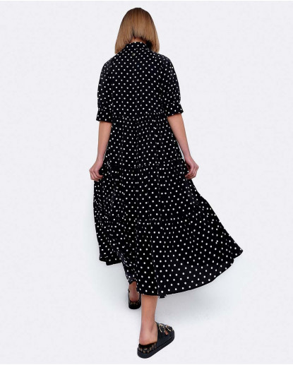 VESTIDO MIDI CUELLO CAMISERO ALGODON...