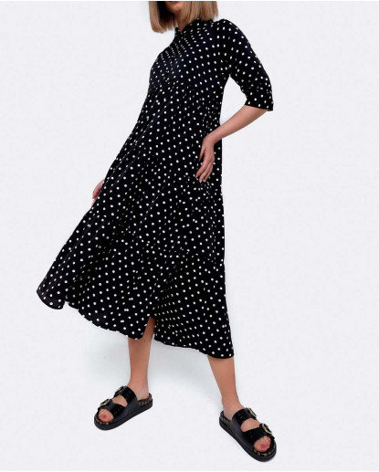 VESTIDO MIDI CUELLO CAMISERO ALGODON...