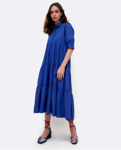 VESTIDO MIDI CUELLO CAMISERO TECNICO...