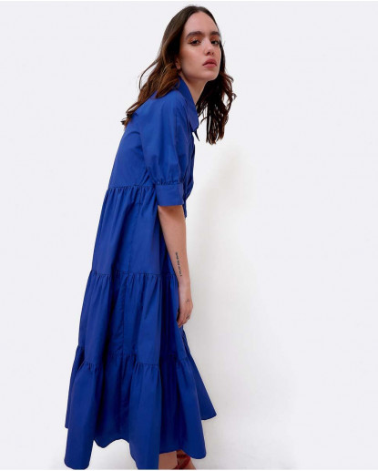 VESTIDO MIDI CUELLO CAMISERO TECNICO...