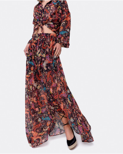 FALDA LARGA GASA ESTAMPADO CACHEMIRAS