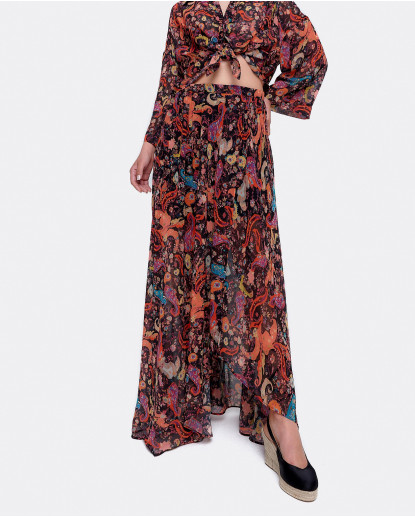 FALDA LARGA GASA ESTAMPADO CACHEMIRAS