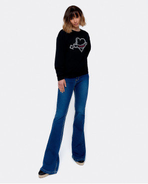 SUDADERA CORAZON PUNTO NEGRO 2