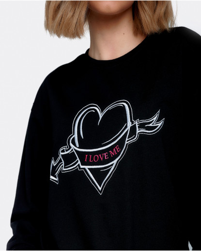 SUDADERA CORAZON PUNTO NEGRO