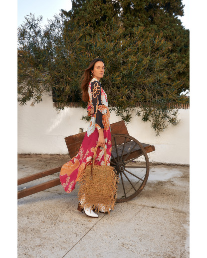 BOLSO HIPPIE RAFIA NATURAL RAFIA ORO