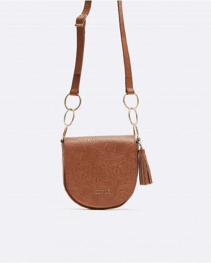 BOLSO BANDOLERA BORLAS CHARRO CUERO