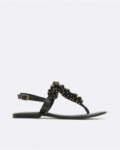 SANDALIA BOLAS NAPA NEGRO