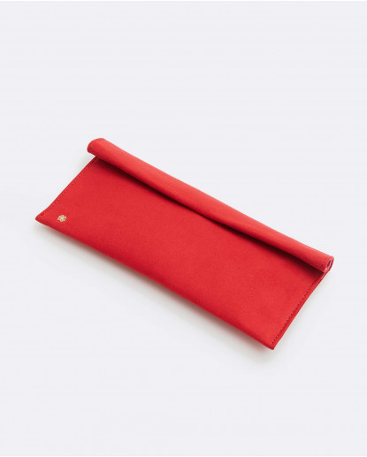 CARTERA IMAN ULTRASUEDE ROJO