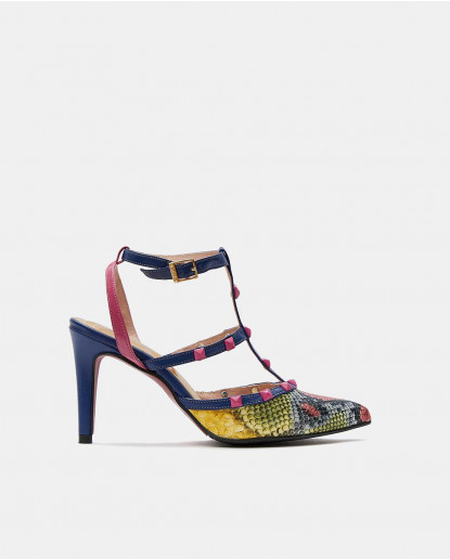 SANDALIA TACHAS SERPIENTE MULTICOLOR