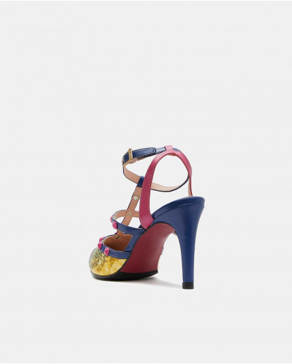 SANDALIA TACHAS SERPIENTE MULTICOLOR