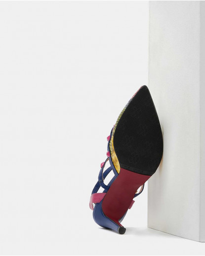 SANDALIA TACHAS SERPIENTE MULTICOLOR