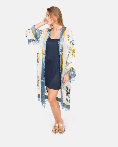 KIMONO BORDADO GASA BLANCO