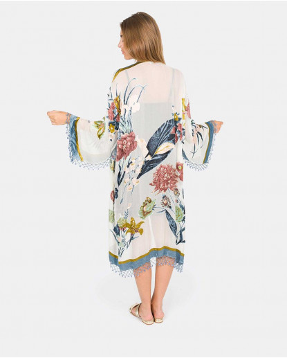 KIMONO BORDADO GASA BLANCO