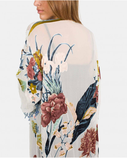 KIMONO BORDADO GASA BLANCO