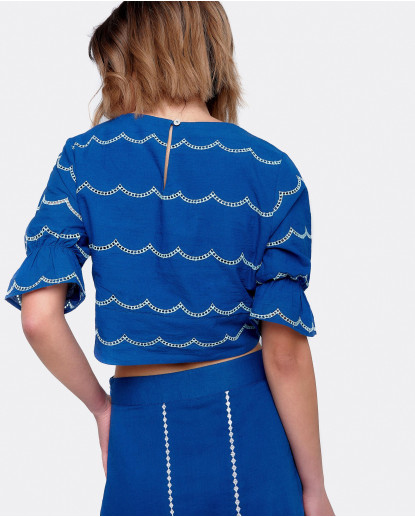 FALDA MINI POPELÍN AZUL