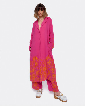 CHAQUETA LARGA BORDADO...