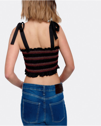 TOP ELASTICO ALGODON NEGRO