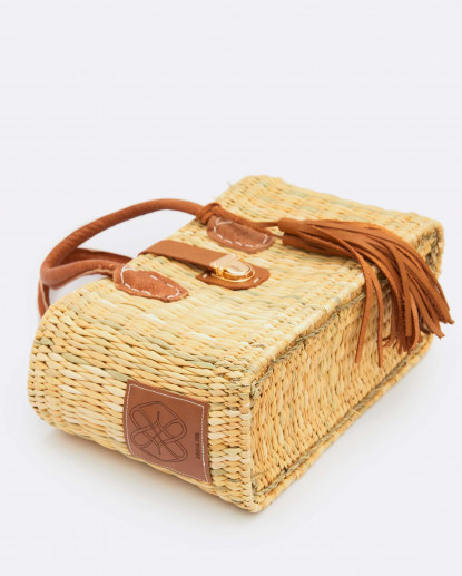 CAPAZO CUADRADO PEQUEÑO RAFIA BEIG