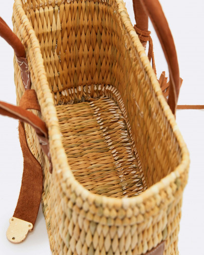 CAPAZO CUADRADO PEQUEÑO RAFIA BEIG