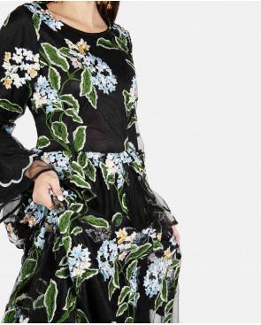 VESTIDO GASA FLORES VERDE 2