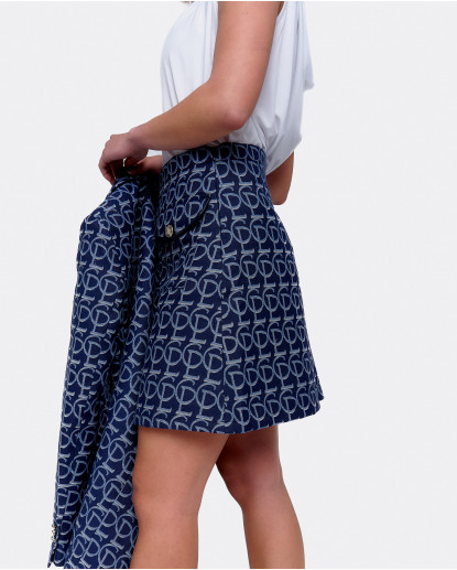 FALDA TABLA DELANTERO JACQUARD CLP AZUL