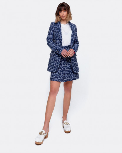 FALDA TABLA DELANTERO JACQUARD CLP AZUL