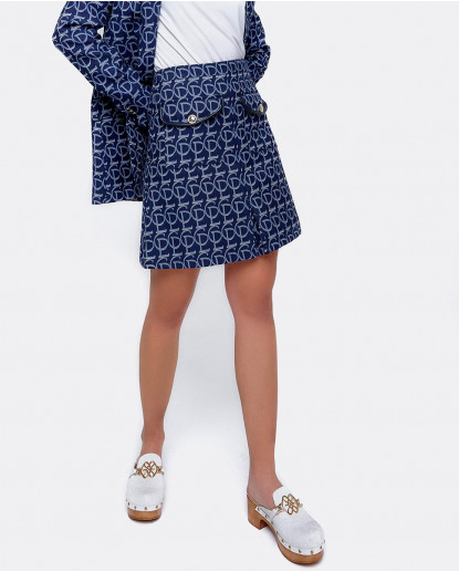 FALDA TABLA DELANTERO JACQUARD CLP AZUL