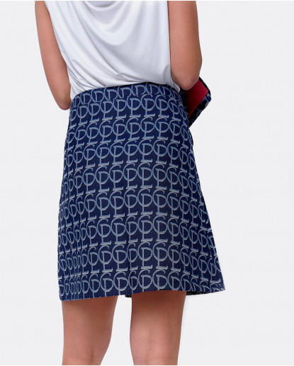 FALDA TABLA DELANTERO JACQUARD CLP AZUL