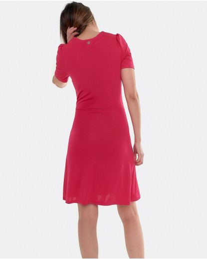 VESTIDO ESCOTE PICO CON FRUNCIDO EN...