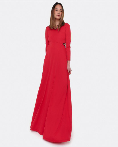 VESTIDO MIDI CON CORTES EN CINTURA...