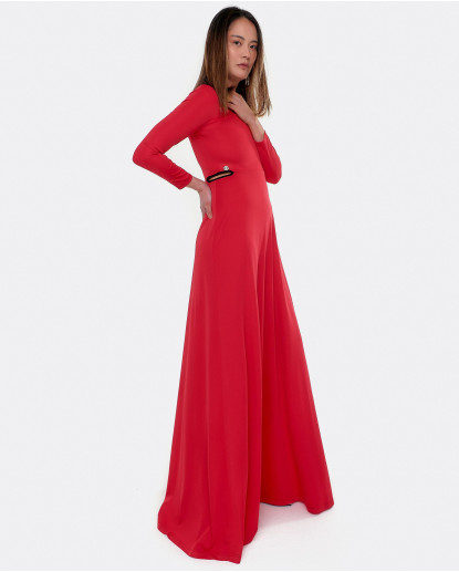 VESTIDO MIDI CON CORTES EN CINTURA...