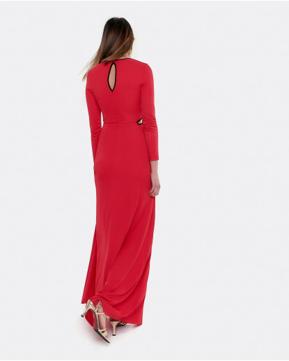 VESTIDO MIDI CON CORTES EN CINTURA...