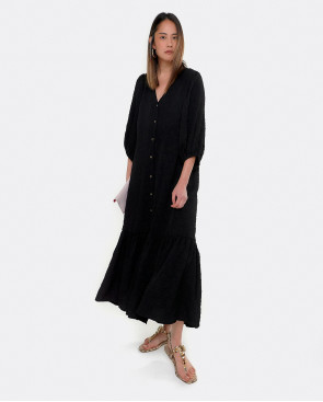 VESTIDO MIDI MANGAS VOLUMEN...