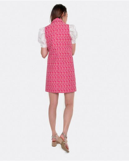 CHALECO CUELLO SOLAPA JACQUARD CLP ROSA