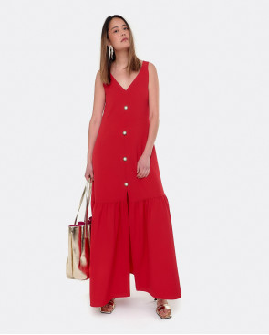 VEST.VOLANTE BAJO CREP ROJO 2