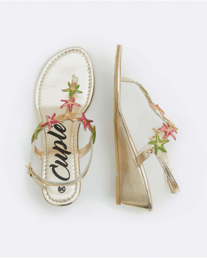 SANDALIA ESTRELLAS NAPA PLATINO