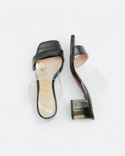 ZUECO VINILO PUNTA CUDRADA VINILO NEGRO