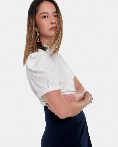 CAMISETA MANGAS ABULLONADAS ALGODON...