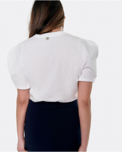 CAMISETA MANGAS ABULLONADAS ALGODON...