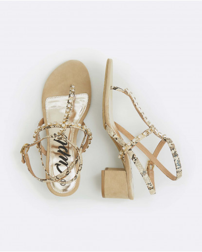 SANDALIA TACON TIRAS Y BRILLANTES...